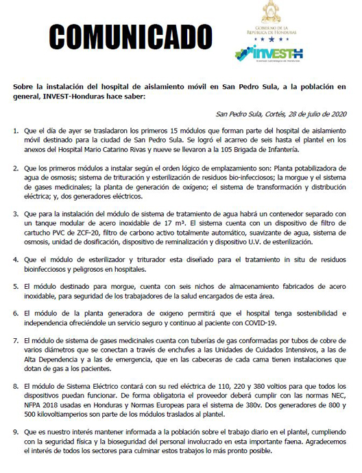 InvestH Comunicado 280720