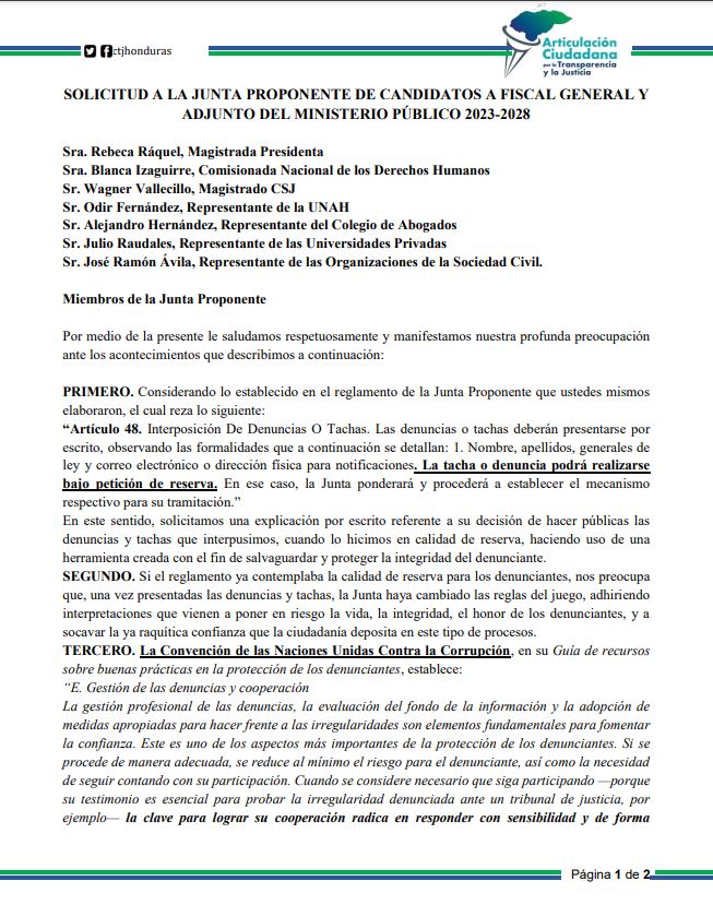 Articulaci N Ciudadana Denunciar A Junta Proponente Por Hacer P Blicas