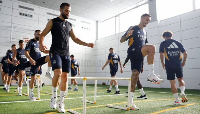 Carvajal Nacho Y Joselu Trabajan En El Gimnasio Con Modric Y Camavinga