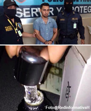 En aeropuerto de SPS detienen a hombre que pretendía llevar presunta cocaína en lociones