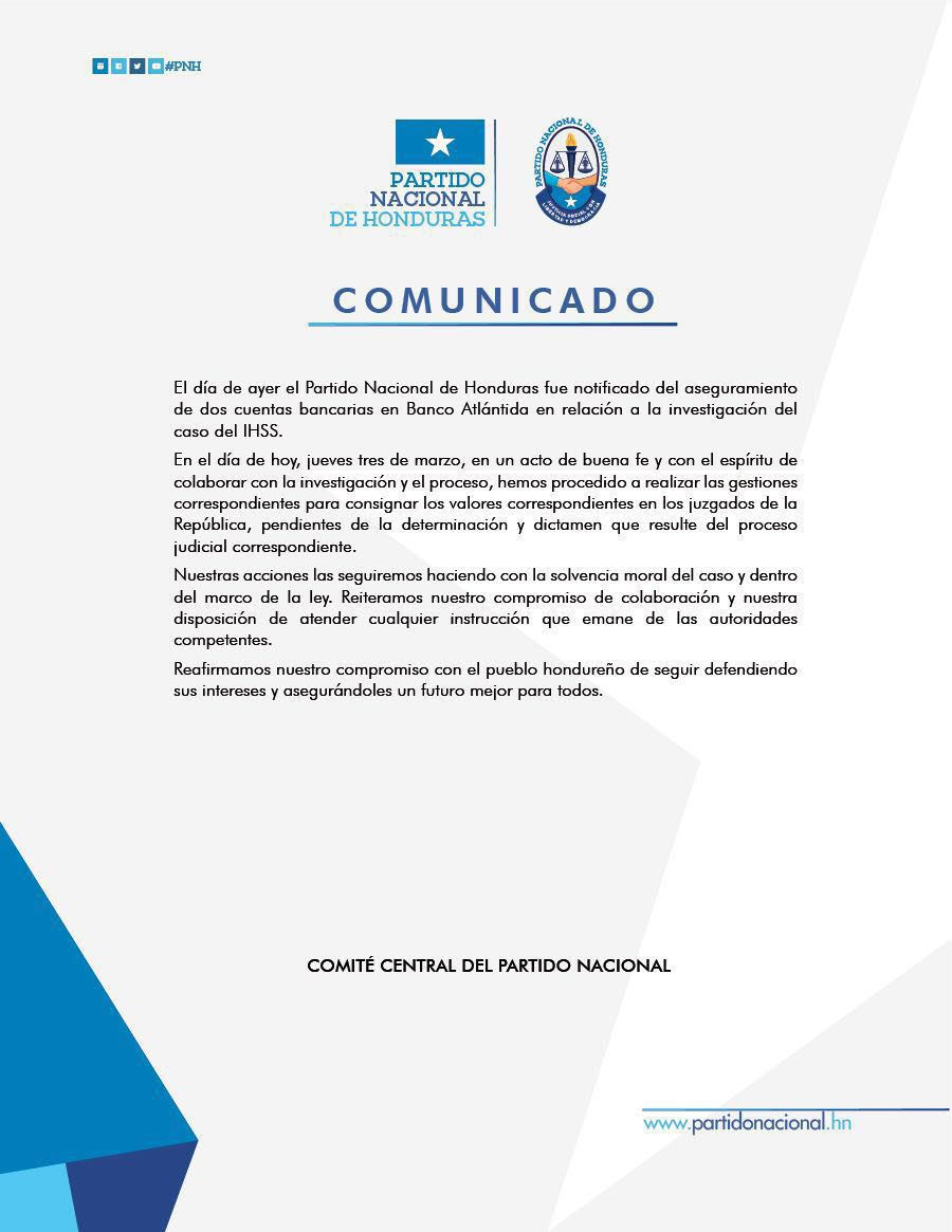 comunicado nacionalista