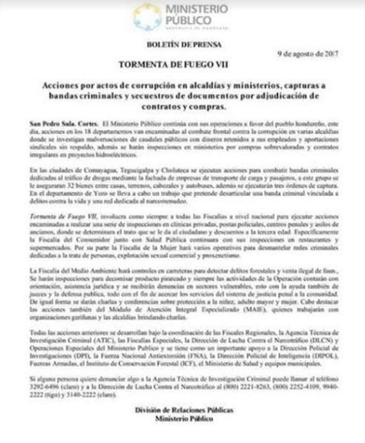 tormenta de f comunicado