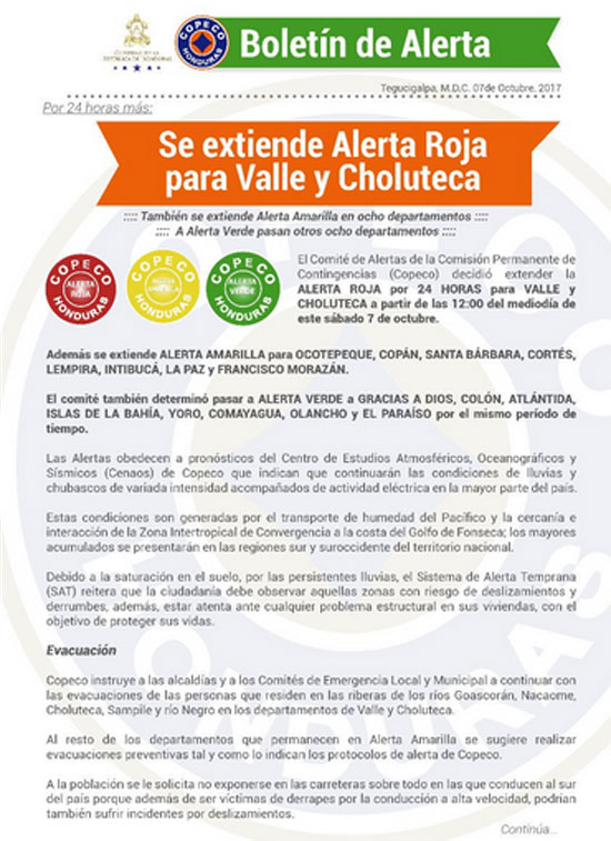 alertas comunicado