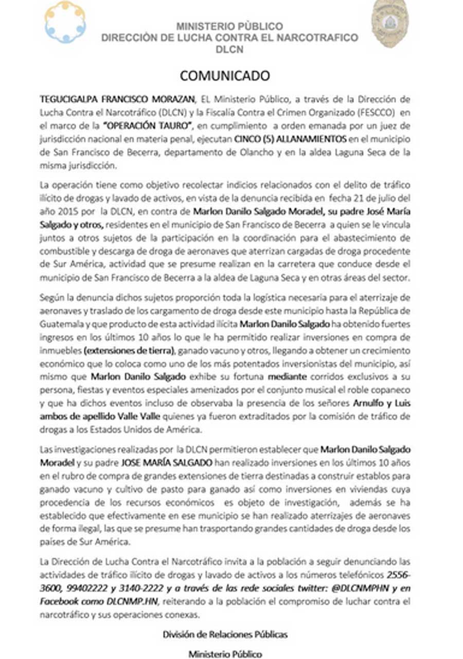 comunicado tauro
