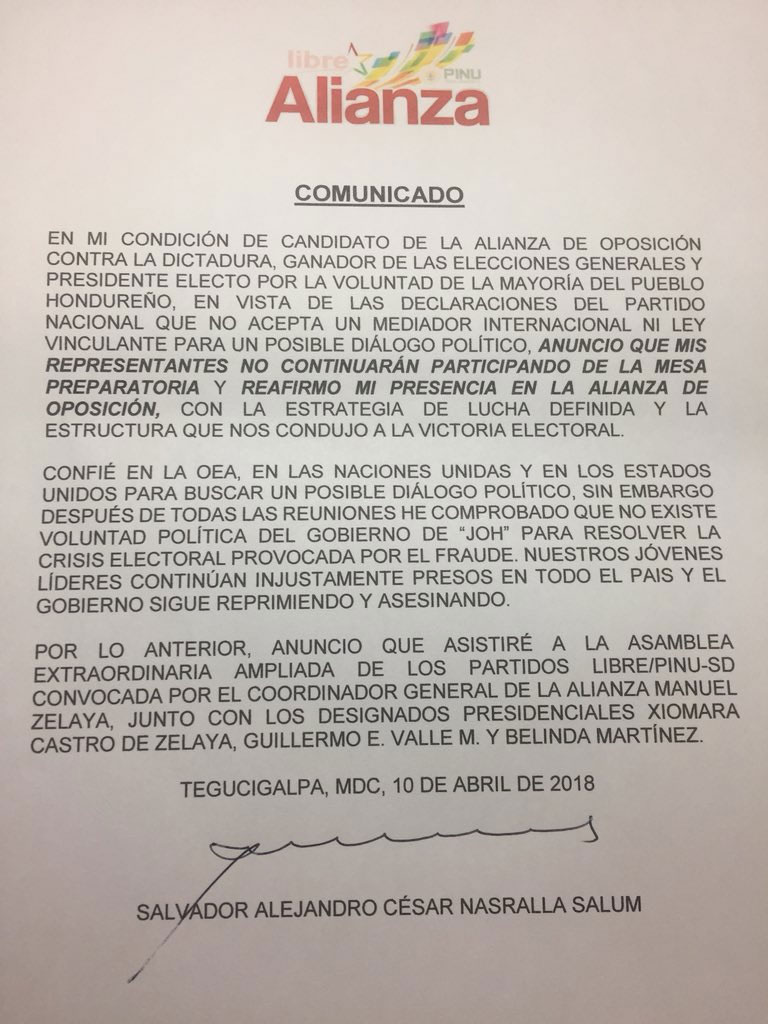 comunicado nasralla