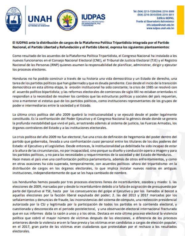 Iudpas comunicado