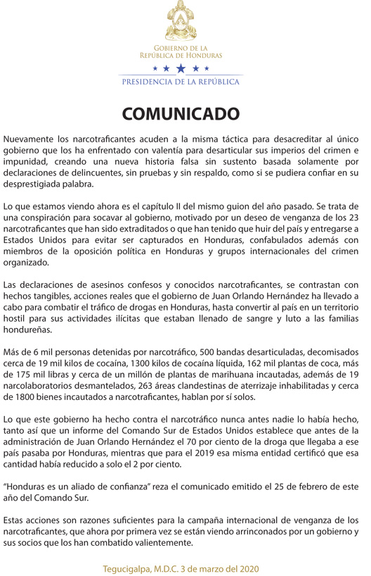 Comunicado PRESI2020