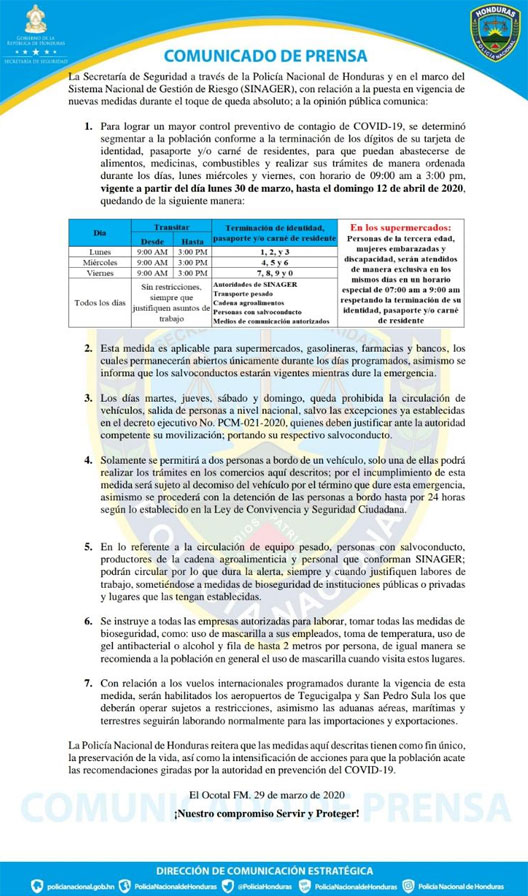 comunicado POLICIA N