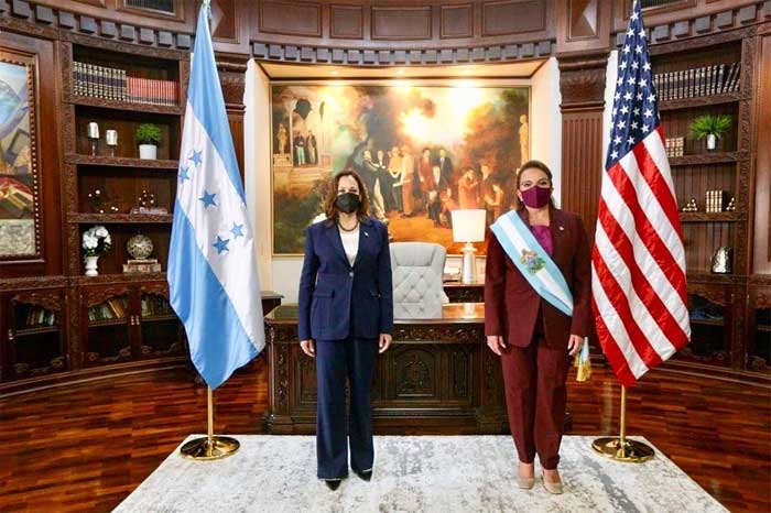 Presidenta hondureña agradece a Harris apoyo ofrecido por EEUU a su país