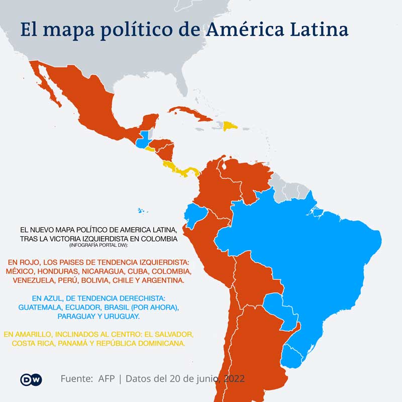 Un Nuevo Mapa Político Surge En América Latina Colombia Tiñe De Rojo Izquierdista El Continente