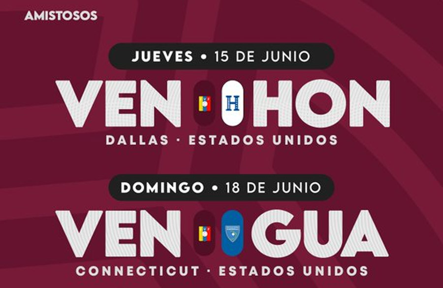 Venezuela disputará en junio dos partidos amistosos con Honduras y