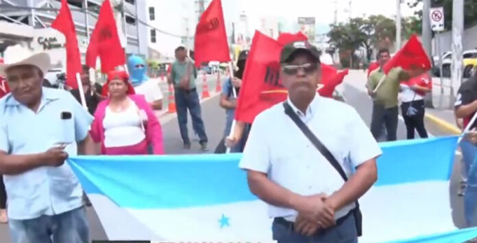 protesta-dirigentes-Libro-Copán-Casa-Presidencial